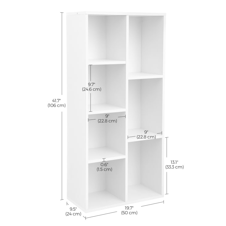 BILLY - Bibliothèque 14 Etagères Blanc Crème et Bois 