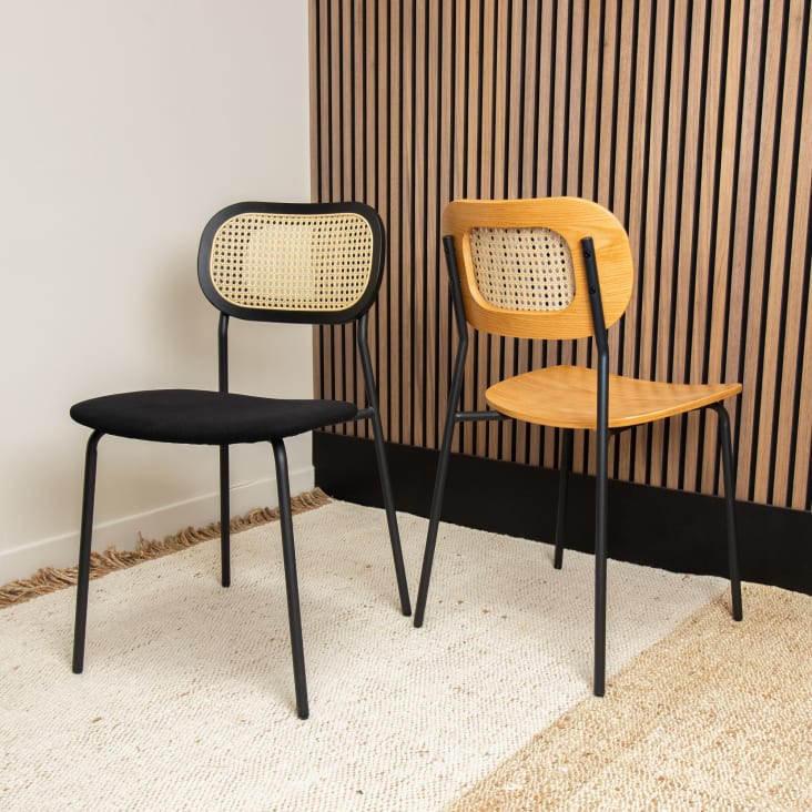 Lot de 2 chaises style fauteuil en teck - dossier arrondi - Made in Meubles