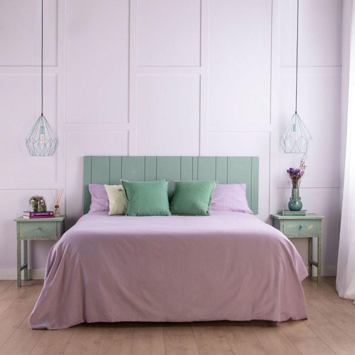 Cabecero en madera reciclada para cama de 135, 150 y 160 color gris Tu –  Bechester