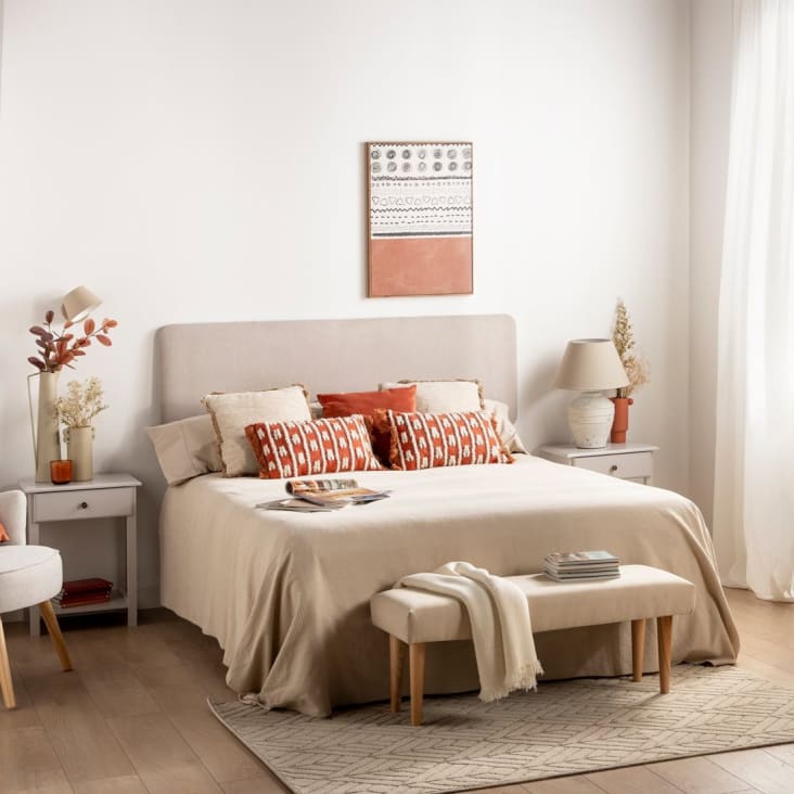 Cabecero tapizado para cama de 135, 150 y 160 color beige Malta