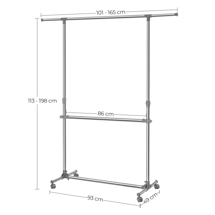 Portant vêtements réglable 83 x 44 H. 91/160 cm. - Brico Dépôt