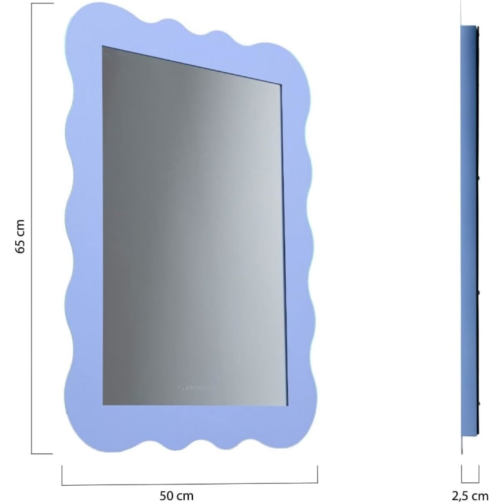 Espejo Pared Irregular Metal 65x50x2,5cm Azul