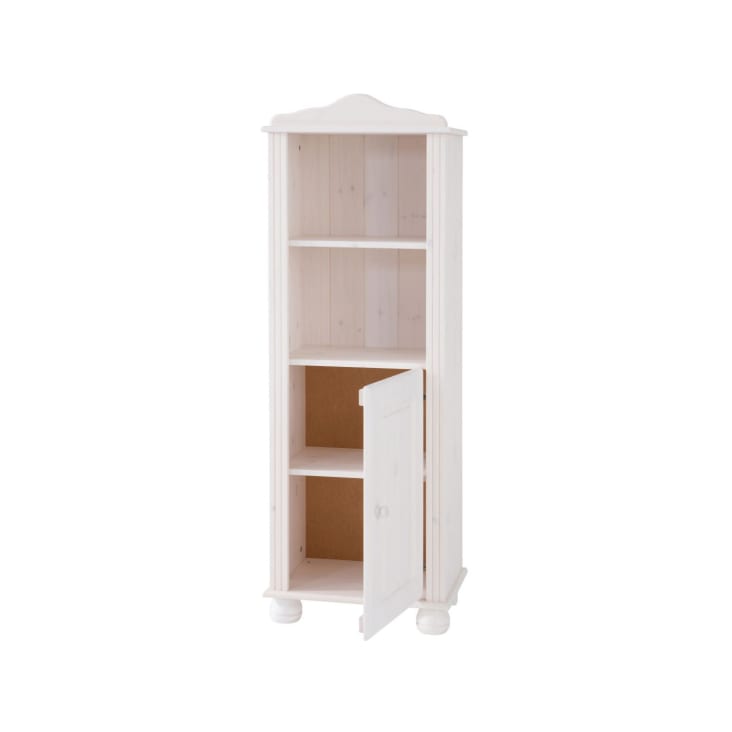 Bücherregal mit 1 Tür 1 METTE Kiefer Einlegeboden weiß in du Monde | und Maisons