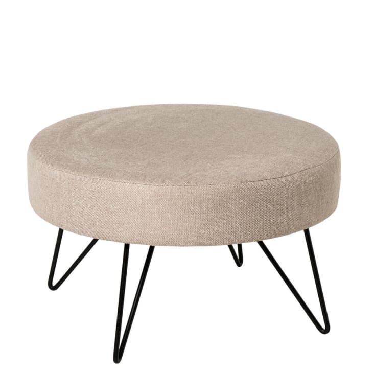 Poggiapiedi In Microfibra Con Gambe In Metallo - Pouf Quadrato 40x69 Cm Marrone - Foto 6