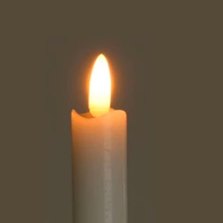 Set de 2 bougies longues chandelier LED ivoire