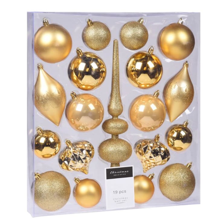 Set de 5 décorations de Noël bonbons blancs et dorés 7cm