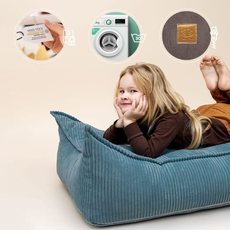 Pouf Per Bambini MISIOO 68x45 Cm - Poltrona Sacco Morbida Con Copertura Lavabile