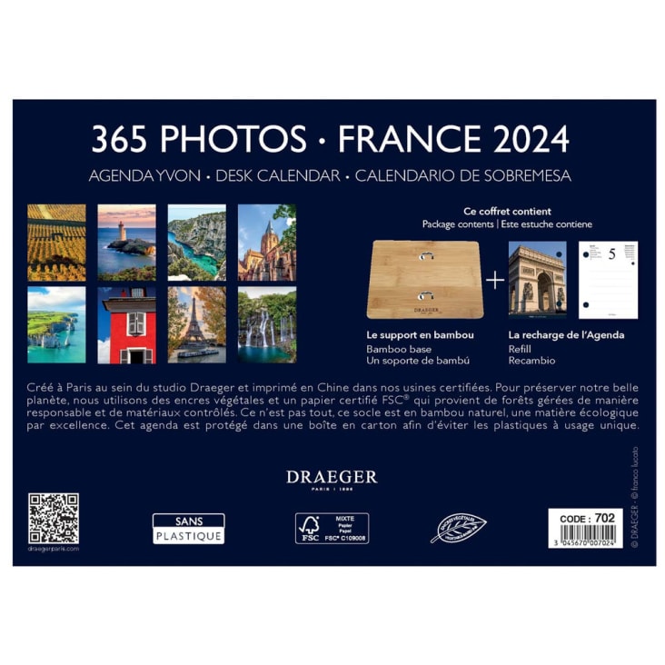 4€80 sur Grand Calendrier Mural 29x29 cm - 2024 - Draeger Paris