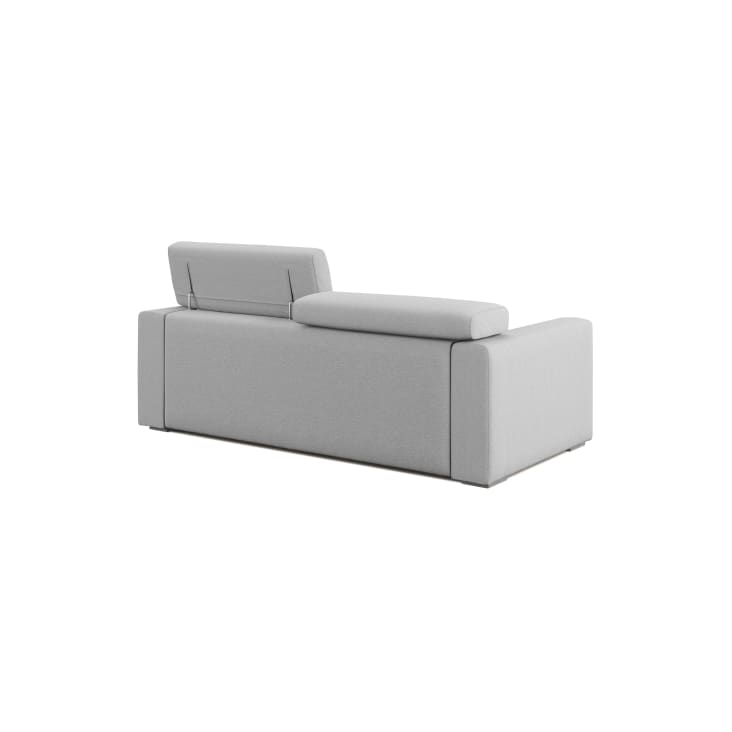 Divano allungabile con pouf estraibile in tessuto 158 cm Grigio Dylan