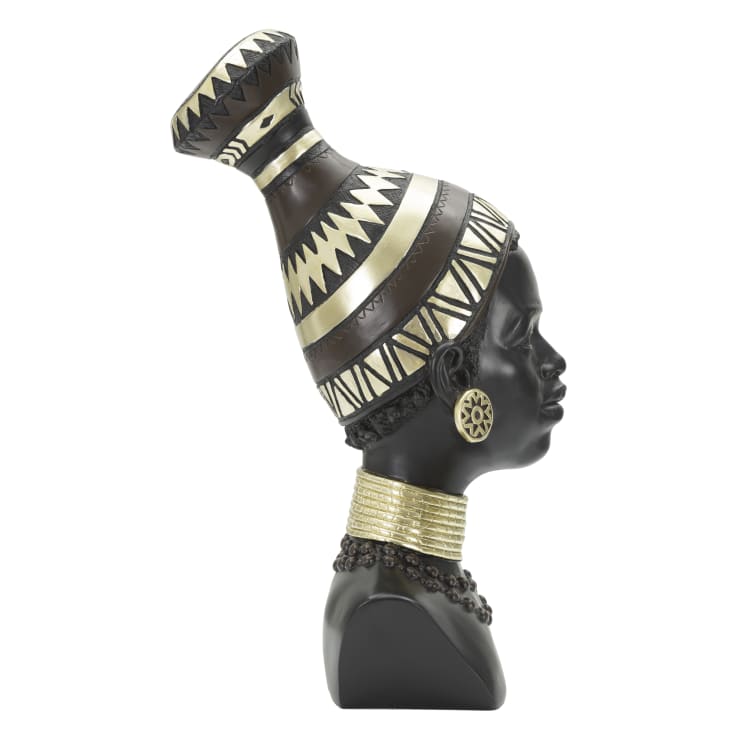 Testa Decorativa Donna Con Corona - Scultura In Resina 24 Cm