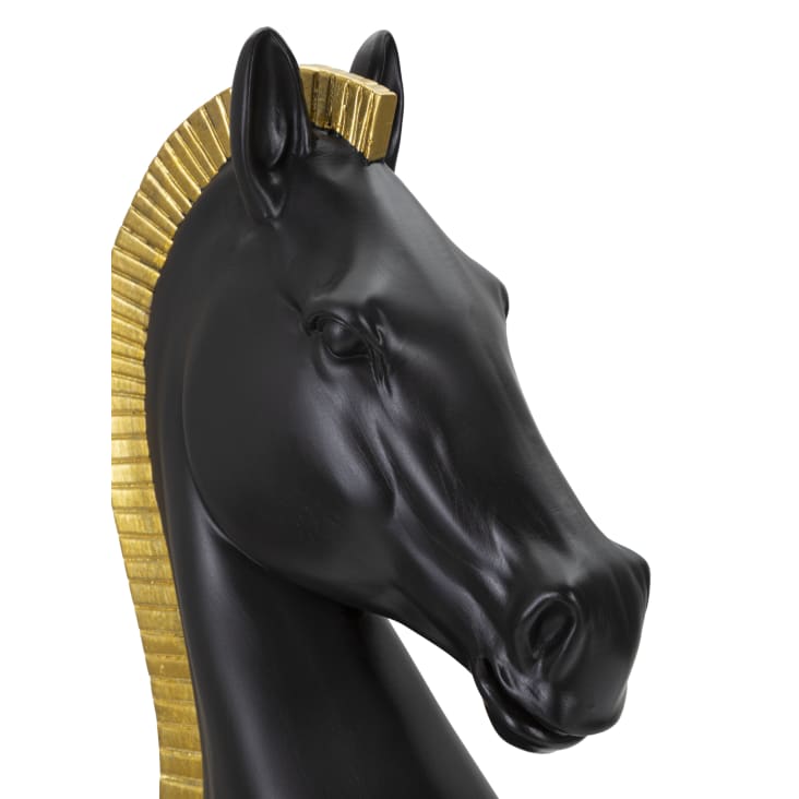 Cavallo degli scacchi in resina nero e dorato cm Ø cm 18,5x50 SCACCHI