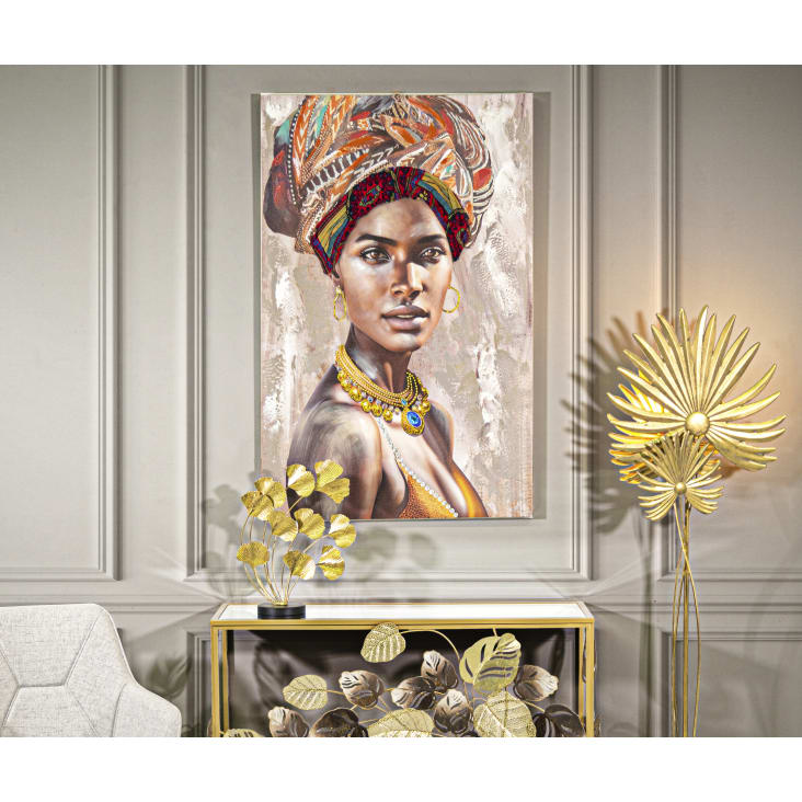 Dipinto su tela multicolore donna con applicazioni cm 80x3x120 KIM
