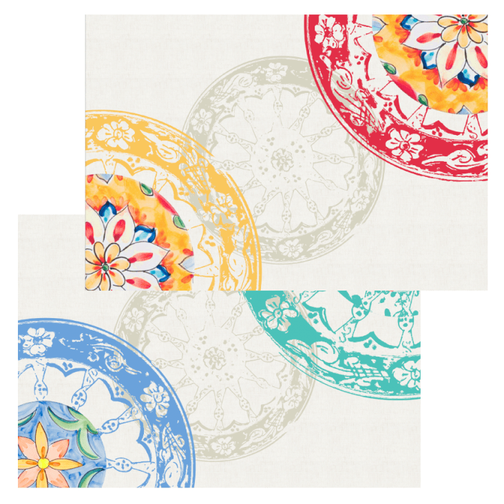 Set 2 Tovagliette Pasquali Fiori Gobelin - Cotone 33x46cm Turchese Per Tavola - Foto 8