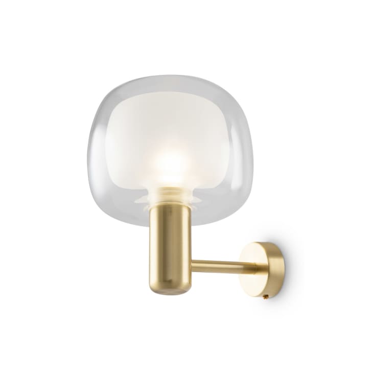 Applique Contemporanea Vision Alluminio Oro 1 Luce Diffusore In Vetro