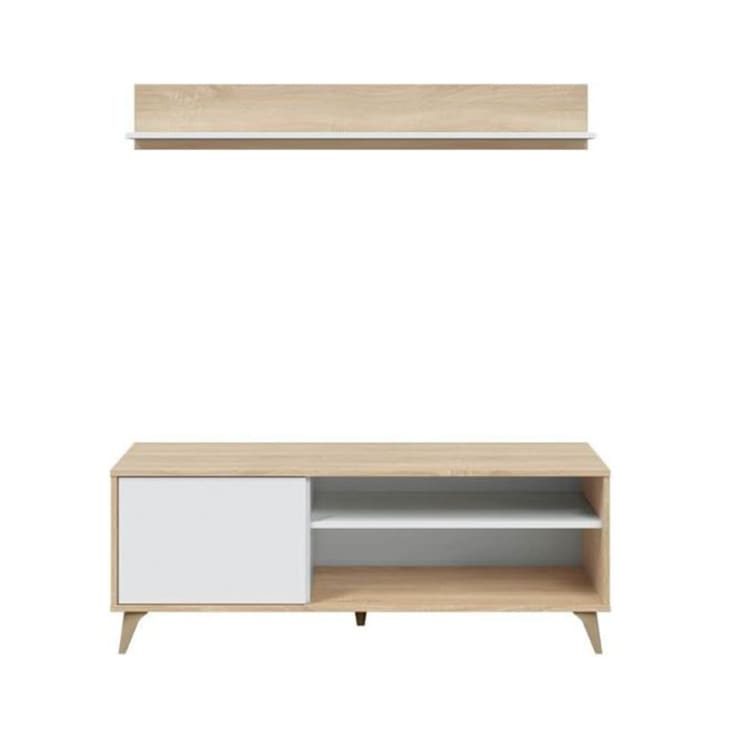 Mueble TV blanco y roble- Artikalia - Muebles de diseño