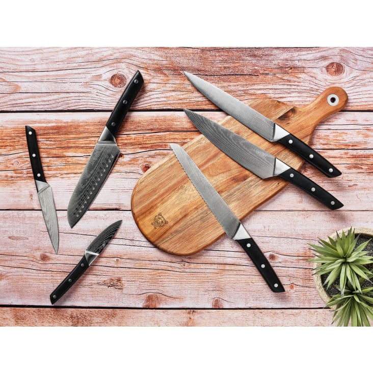 Lot de 7 couteaux en inox noir-Nude cropped-5