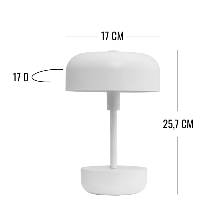 Wiederaufladbare LED-Tischleuchte Metall cm, du d 25,7 HAIPOT Maisons 17 | cm h Monde weiß