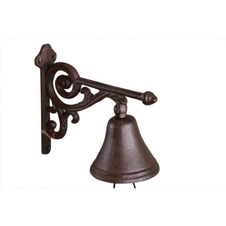 Cloche Arabesque En Fonte - Décoration Vintage Marron, Pour Porte Ou Jardin - 9