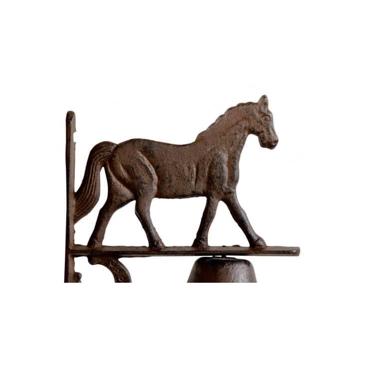 Cloche cheval fonte marron 19x11x25cm