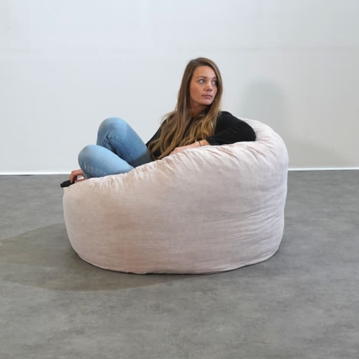 Pouf Poltrona Bananair Sacco In Velluto A Coste Morbido E - Main Image