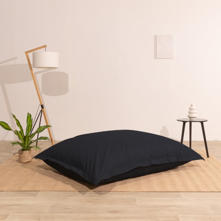 Pouf XXL Morbido 180x90 Cm - Fodera Lavabile, Senza Imbottitura, Nero - Foto 12