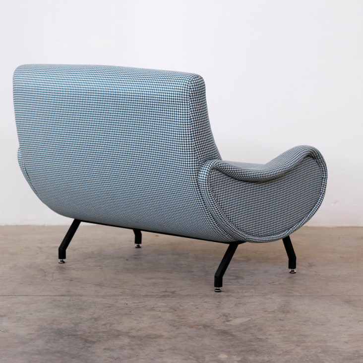 Federa Cuscino Quadro Homescapes - Motivo Pied De Poule Blu, 100% Cotone, 61x61 Cm - Per Divano, Letto O Veranda