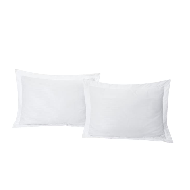 Lot De 2 Taies D'oreiller En Satin PiccoCasa - 50x75 Cm - Pour Cheveux Et Peau - Volants Rétro - Fermeture Enveloppe
