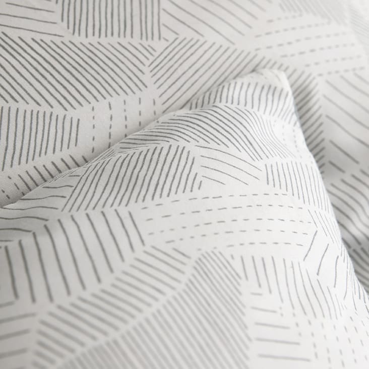 Parure de lit bicolore en coton gris 200x200-Parcelles cévennes cropped-3