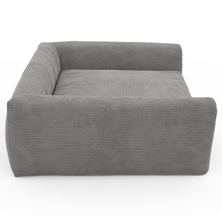 Cama para perro de pana gris talla m 80 x 64 x 25 cm Leonard