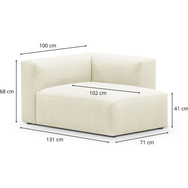 Canapé modulable angle droit 3/4 places en tissu ivoire-Modulo new cropped-10