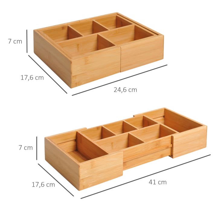 Organizador de escritorio de bambú 33 x 20,5 x 15,5cm color madera