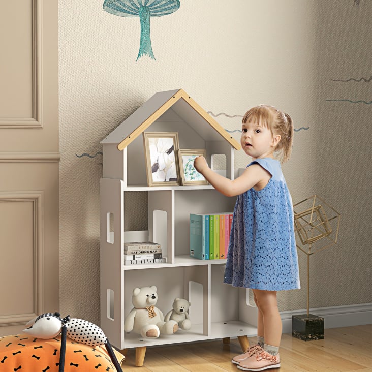 Estantería de juguetes blanca para dormitorios infantiles - Mobili Rebecca