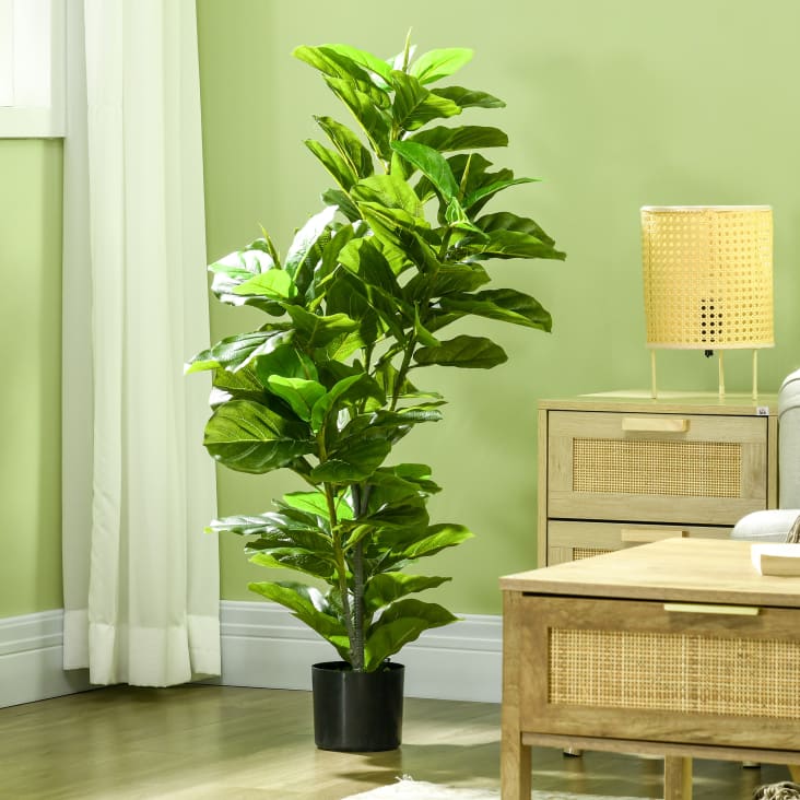 Planta ficus artificial 15 x 15 x 110 cm color verde