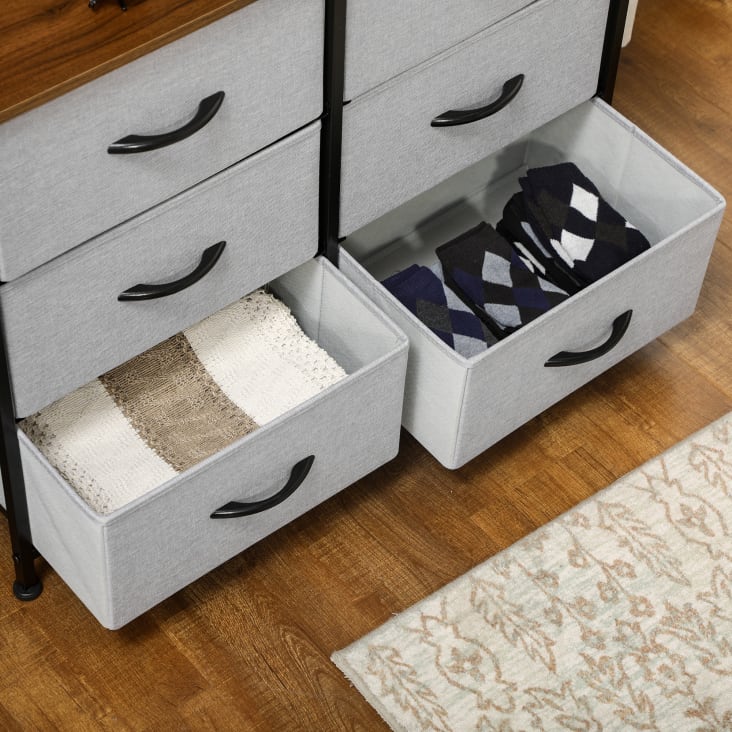 Cajonera de tela gris 80 x 30 x 62.5 cm Maisons du Monde
