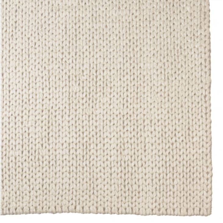 Tapis rectangulaire 200x290cm en laine tissée couleur écru-Quentin cropped-4