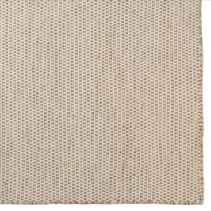 Tapis rect. 200x290cm laine tissée couleur blanc/marron chiné-Quentin cropped-2