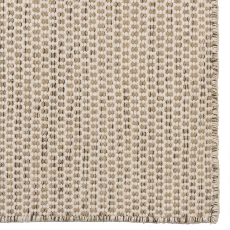 Tapis rect. 200x290cm laine tissée couleur blanc/marron chiné-Quentin cropped-5