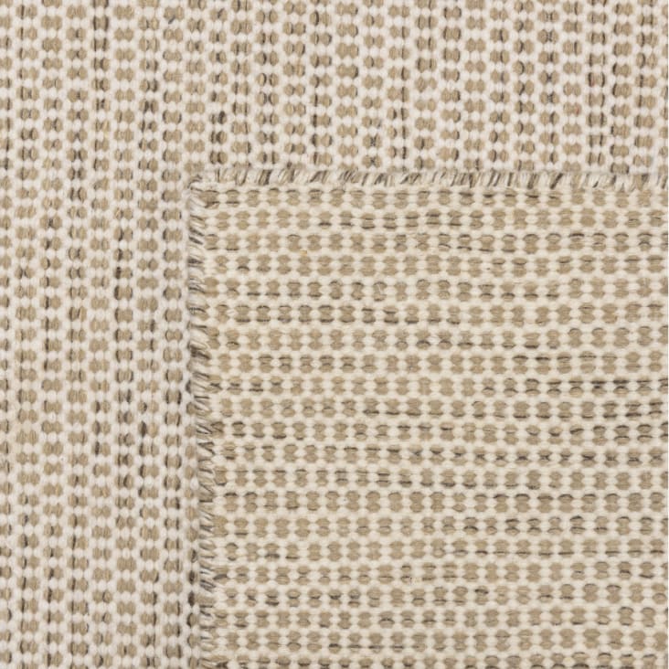Tapis rect. 200x290cm laine tissée couleur blanc/marron chiné-Quentin cropped-8
