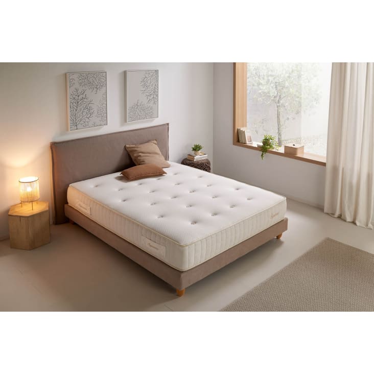 Juego de cama 90 x 190 cm somier + colchón de muelles ensacados + edredón +  almohada