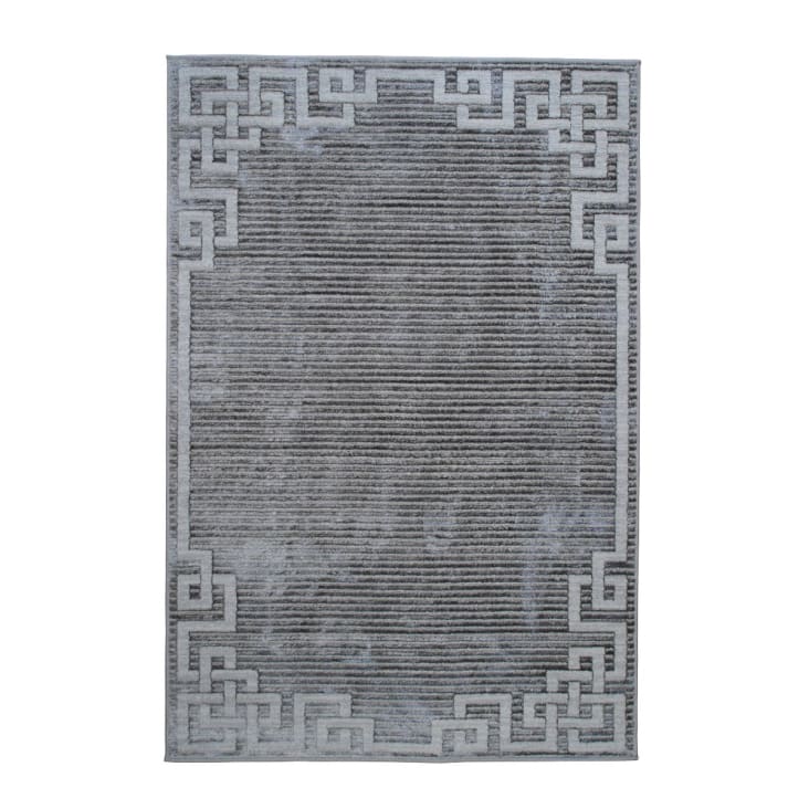 Alfombra gráfica de efecto oriental gris 120x170-Borges