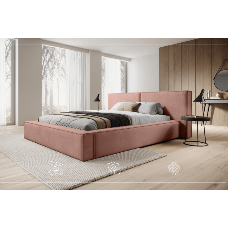 Polsterbett mit Bettkasten 160x200 cm, Rosa Trakas Maisons du Monde
