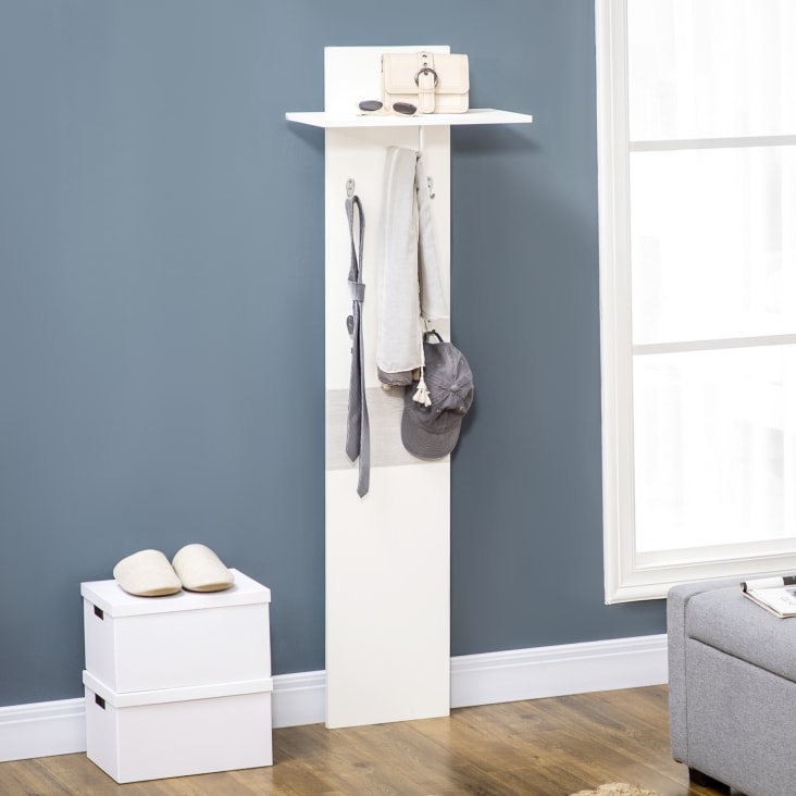 Perchero de pared madera blanco top