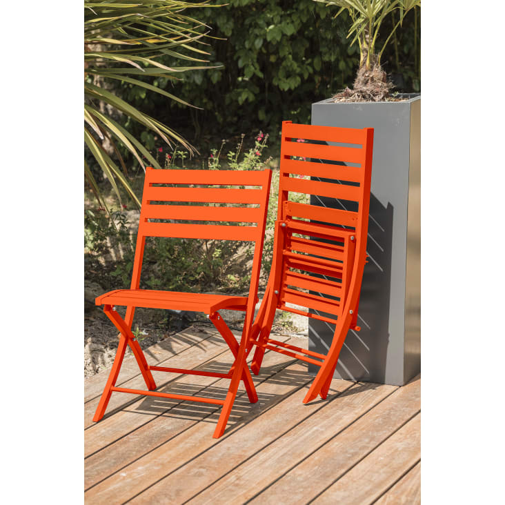 Mojawo Chaise Pliante Camping Orange - Métal Et Tissu, 74cm Hauteur