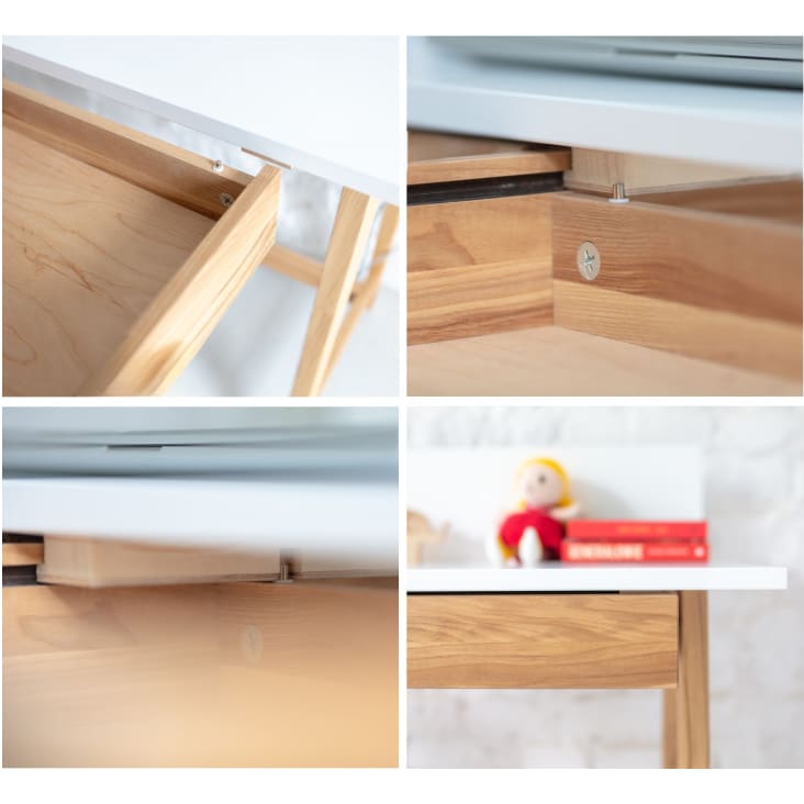 Lförmiger Schreibtisch, Holz, 135x85x75, Weiß Luka Maisons du Monde