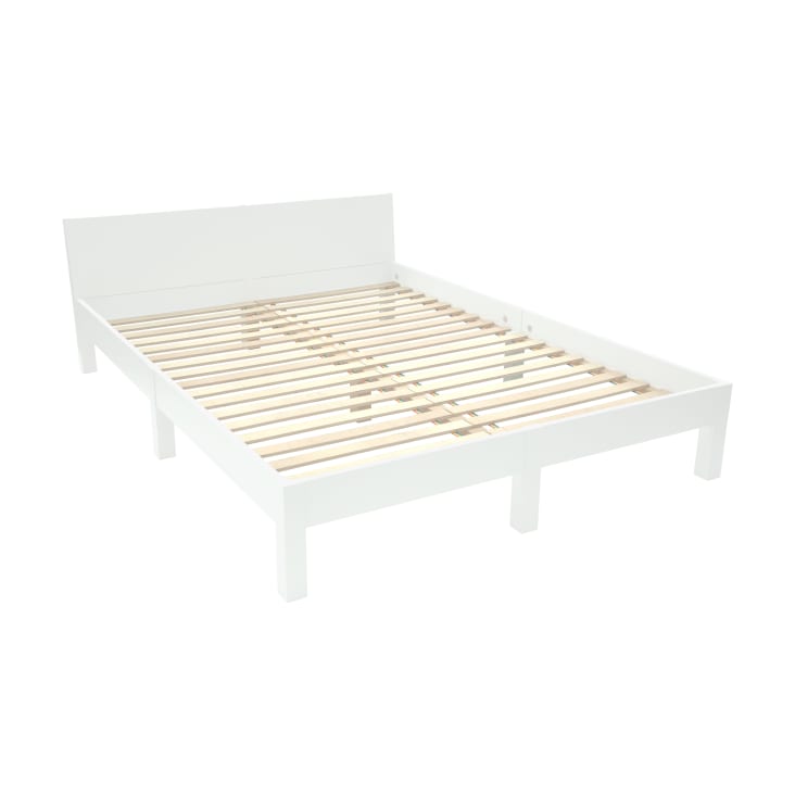 Bett, Holz, 160x220 cm, Weiß-Dabi