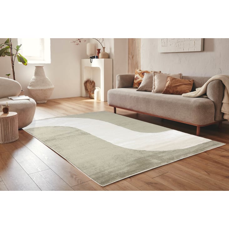 Teppich mit kurzem Flor und Wellenmuster - Grün - 80x150 cm Nely | Maisons  du Monde