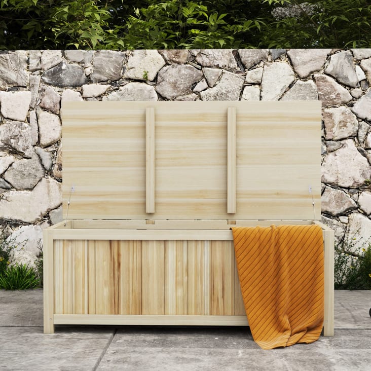 Outsunny Coffre de rangement jardin 172L, malle de rangement avec