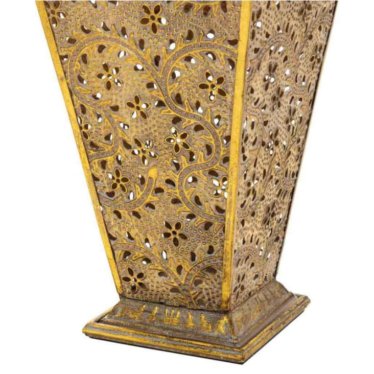 Paragüero vintage hecho a mano en oro antiguo, 40 x 17 cm