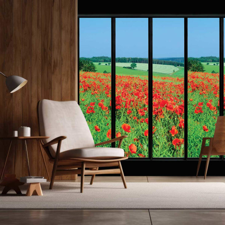 Color Pop Portacarte Auto Con Motivo Papaveri | In PVC Con Angoli Metallici | Made In France | 15,4 X 10,3 Cm - 3