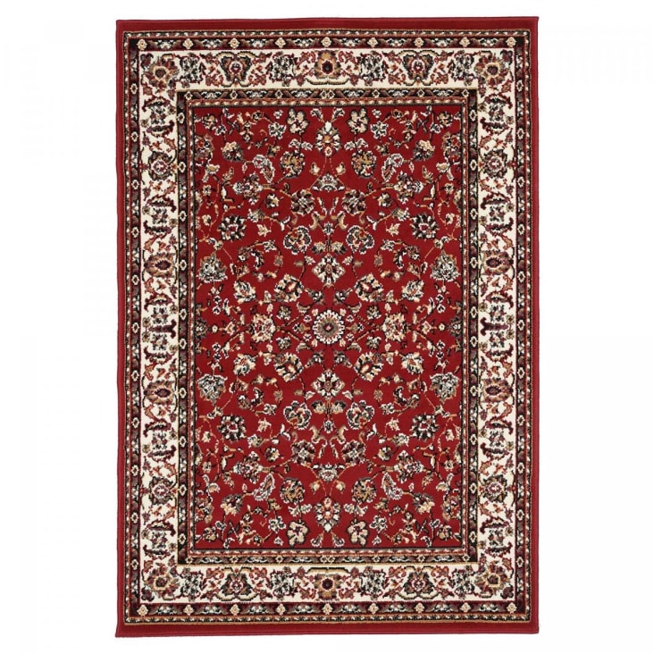 Alfombra oriental ideal para recibidor, roja 140x200
